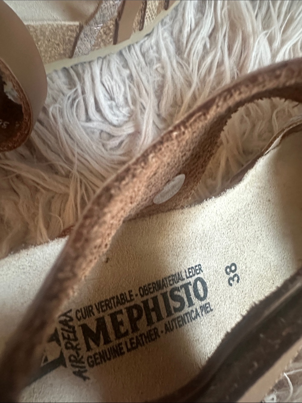 Mephisto Tan Leather Strappy Sandals with Metallic Accents - Women's - Picture 5 of 5